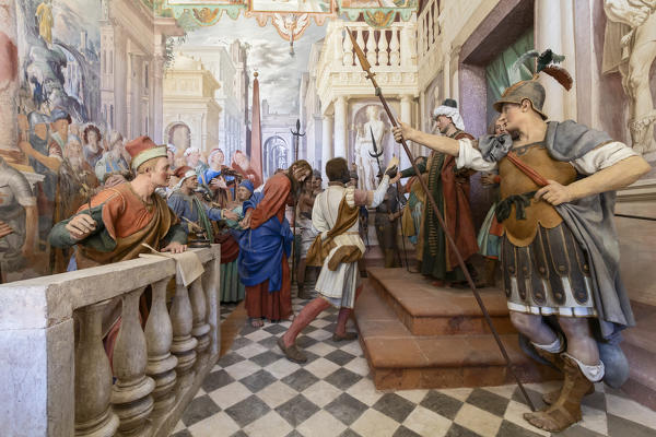 Varallo Sesia, Vercelli district, Piedmont, Italy.The Sacro Monte of Varallo, Unesco World Heritage Site, Chapel 27
