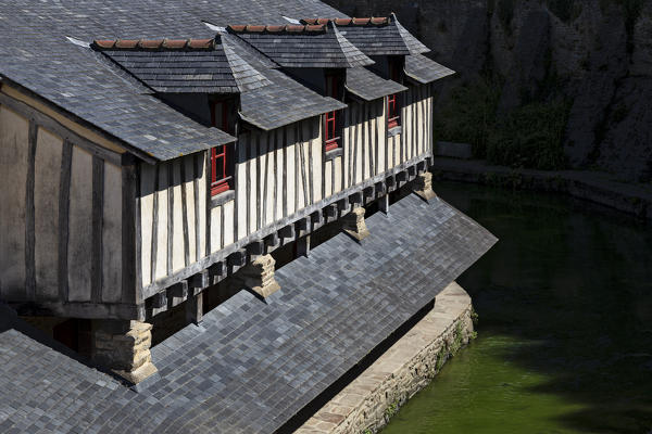 Brittany, Morbihan, Vannes, France. typical half-timbered house of Vannes