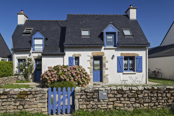 Brittany, Morbihan, Vannes, France. Typical house Island of Arz