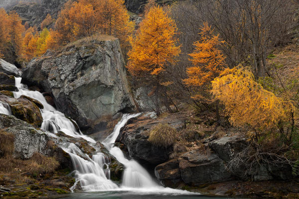 Pellice Valley, Piedmont,Turin,Italy. Autumn in the piedmont valleys