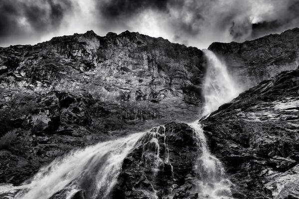 Germanasca valley, Piedmont,Turin, Italy. Pis piedmont waterfall