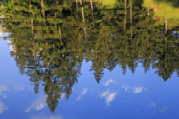 Chisone Valley, Piedmont,Turin,Italy. Reflections on the mountain lake