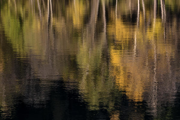 Chisone Valley, Piedmont,Turin,Italy. Autumn reflections on the mountain lake