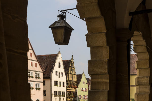 Rothenburg ob der Tauber, Bavaria, Germany, Europe. The typical houses in the Rothenburg ob der Tauber