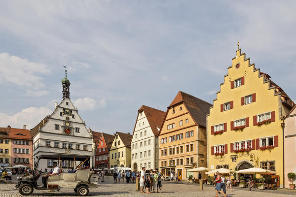 Rothenburg ob der Tauber, Bavaria, Germany, Europe. The typical houses in the Rothenburg ob der Tauber