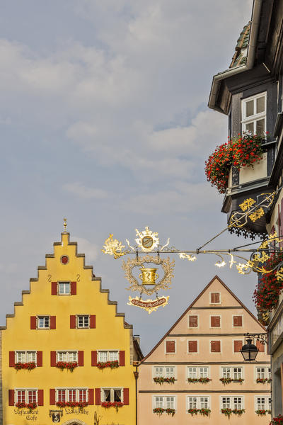 Rothenburg ob der Tauber, Bavaria, Germany, Europe. The typical houses in the Rothenburg ob der Tauber