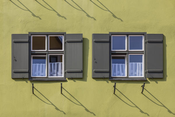 Dinkelsbühl, Bavaria, Germany, Europe. The typical houses in the Dinkelsbuhl
