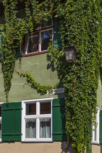 Dinkelsbühl, Bavaria, Germany, Europe. The typical houses in the Dinkelsbuhl
