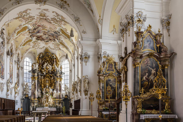 Schongau Oberbayern, Bavaria, Germany, Europe. The Cathedral of Pfarrkirche Mariae Himmelfahrt