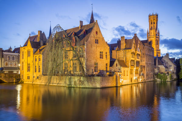 Brudges old town during evening. Bruges, Belgium 