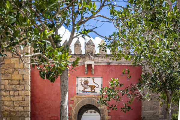 Details of the Real Alcazar entrance. Seville, Andalucia, Spain