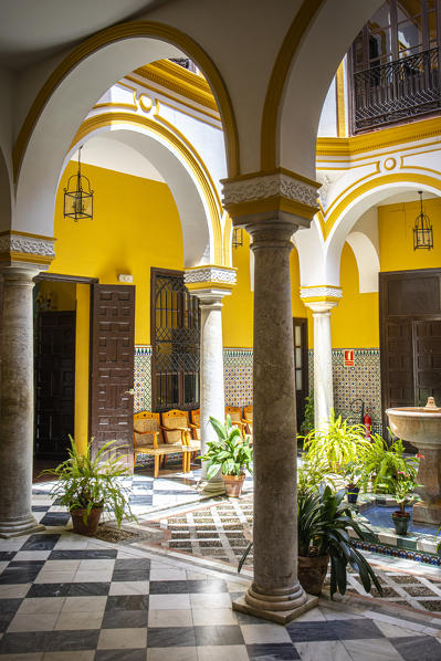 Colorful patio in Seville, Andalucia, Spain