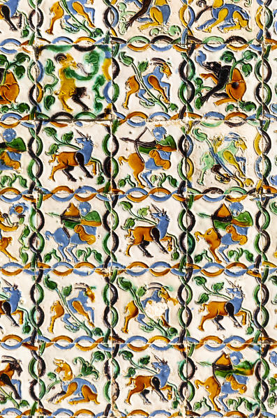 Real Alcazar azulejos details. Seville, Andalucia, Spain