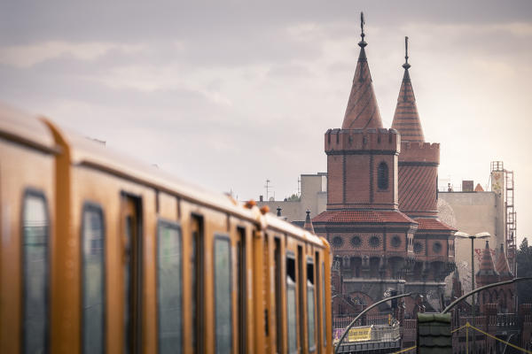 Warschauer Strasse station near Oberbaumbrucke, East Berlin, Berlin, Germany