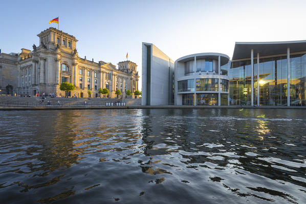 Berlin Mitte district, Parlament district with Reichstag and Paul Lobe Haus, Mitte, Berlin, Germany