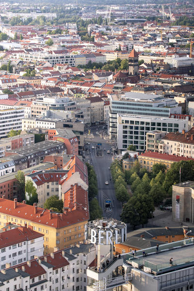 High view of Alexanderplatz, Mitte district, Berlin, Germany