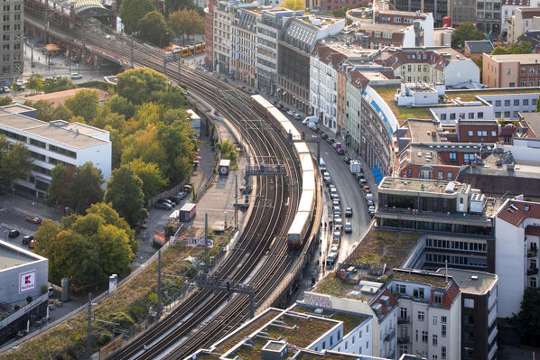 High view of Alexanderplatz, Mitte district, Berlin, Germany