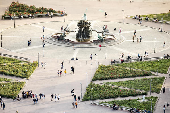 High view on Alexanderplatz, Berlin Mitte district, Berlin, Germany