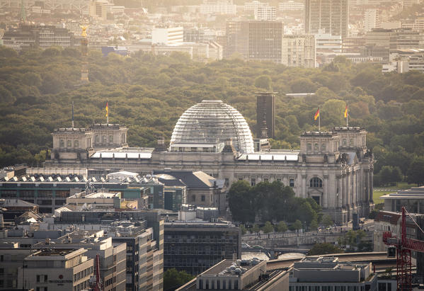 High view of Reichstag, Berlin Mitte district, Berlin, GErmany