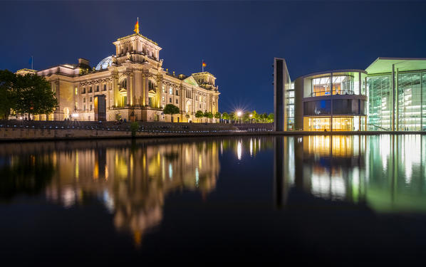 Berlin Mitte district, Parlament district with Reichstag and Paul Lobe Haus, Mitte, Berlin, Germany