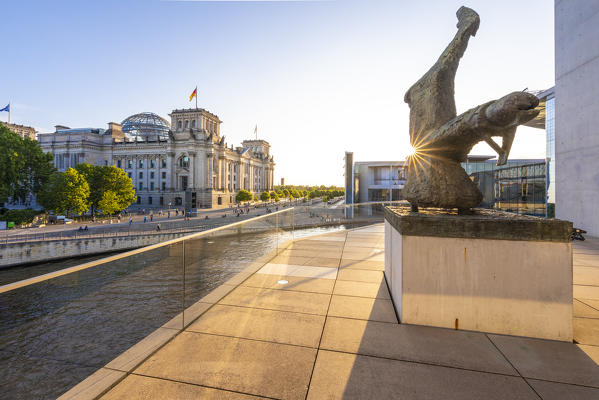 Berlin Mitte district, Parlament district with Reichstag and Paul Lobe Haus, Mitte, Berlin, Germany