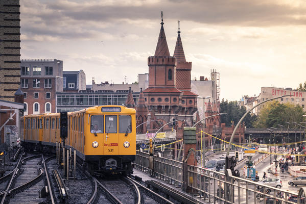 Warschauer Strasse station near Oberbaumbrucke, East Berlin, Berlin, Germany
