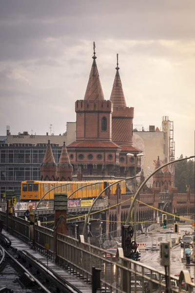 Warschauer Strasse station near Oberbaumbrucke, East Berlin, Berlin, Germany