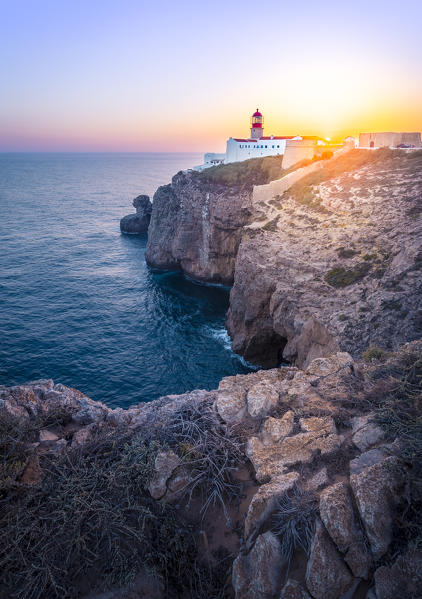 Farol do Cabo de Sao Vicente, Algarve, Sagres district, western Portugal.