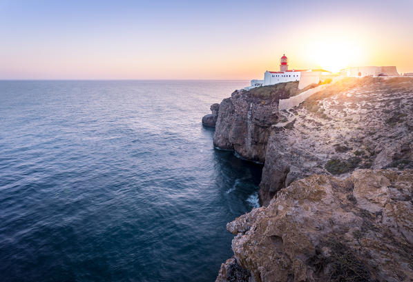 Farol do Cabo de Sao Vicente, Algarve, Sagres district, western Portugal.