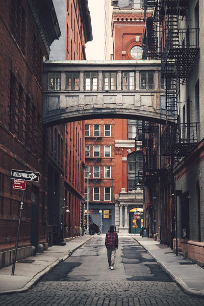 Staple street skybridge, Soho district, Manhattan, New York City, USA