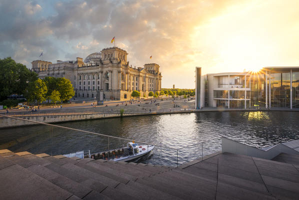 Reichstag and Sprea River, Berlin, Germany