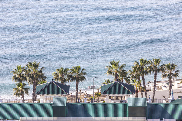 High view of Malaga coastline, Andalusia, Spain.
