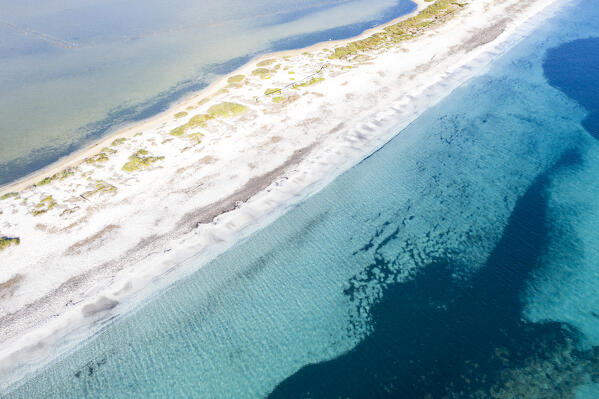 Aerial view of Stintino beach. Stintino, Sassari province, Sardegna, Italy