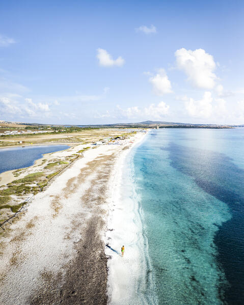 Aerial view of Stintino beach. Stintino, Sassari province, Sardegna, Italy