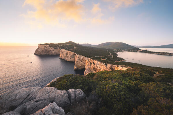 Sunset in Capo Caccia, Alghero, Sassari province, Sardegna, Italy
