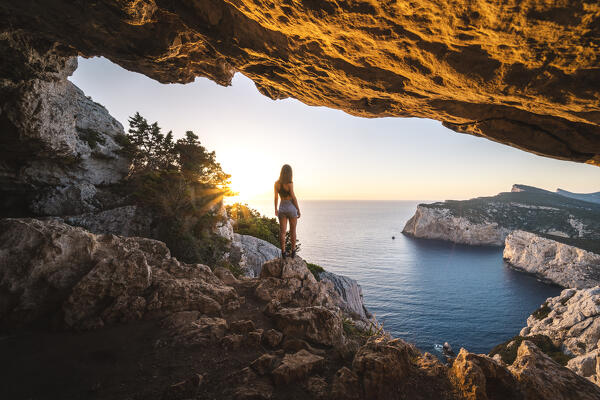 Sunset in Capo Caccia, Alghero, Sassari province, Sardegna, Italy