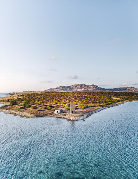 Aerial view of Stintino beach. Stintino, Sassari province, Sardegna, Italy