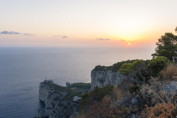 Punta carena lighthouse, Capri island, Campania, Italy