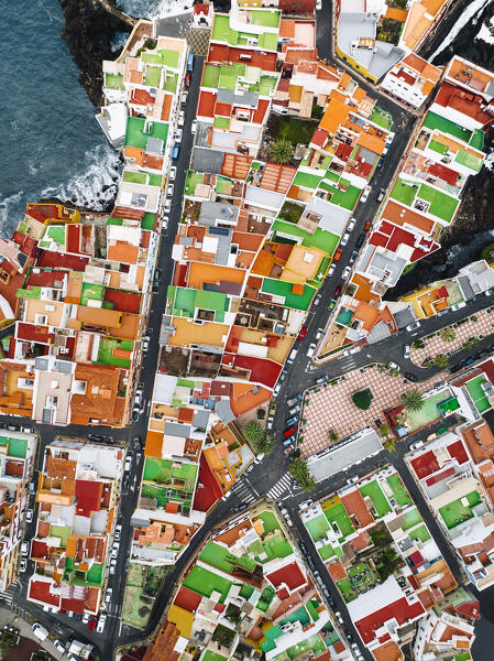 Aerial view of Punta Brava, a small village near Puerto de la Cruz. Tenerife, Canary Islands, Spain.