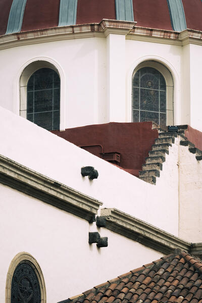 Abstract, architectural and vintage view of Houses in Tenerife, Canary Island, Spain.