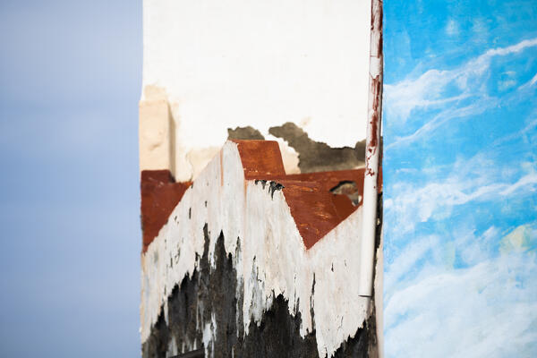 Abstract, architectural and vintage view of Houses in Tenerife, Canary Island, Spain.