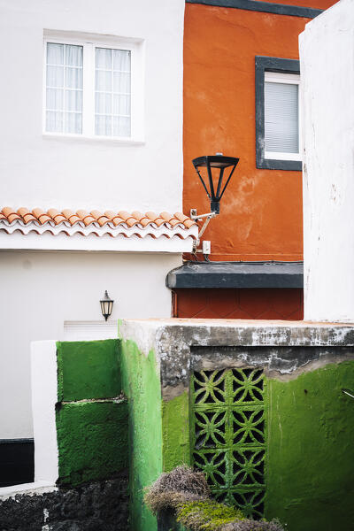 Abstract, architectural and vintage view of Houses in Tenerife, Canary Island, Spain.