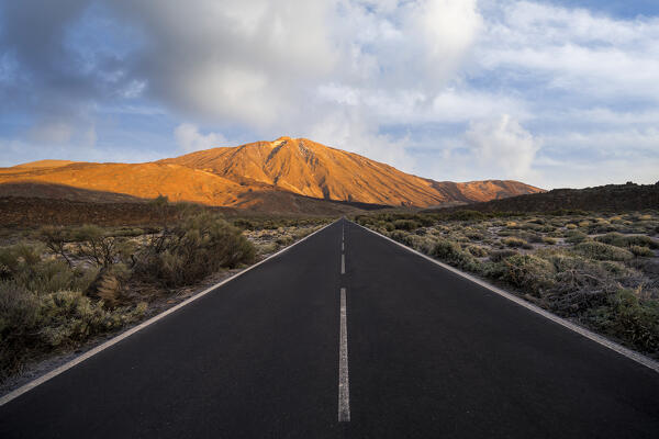 Sunrise in Teide National Park with Teide Caldera. Tenerife, Canary Islands, Spain