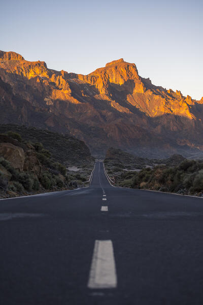 Sunrise in Teide National Park with Teide Caldera. Tenerife, Canary Islands, Spain