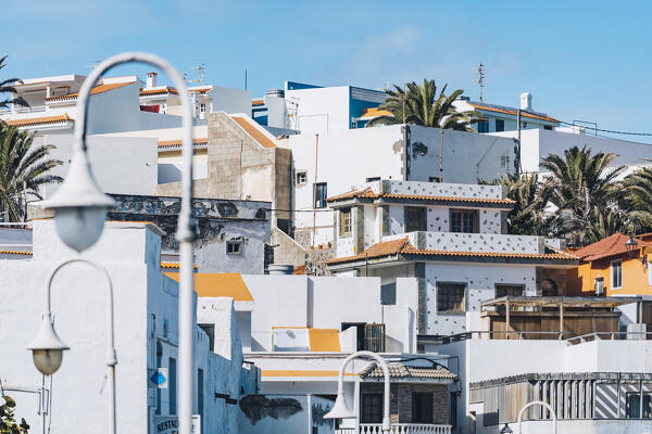 Abstract, architectural and vintage view of Houses in Tenerife, Canary Island, Spain.