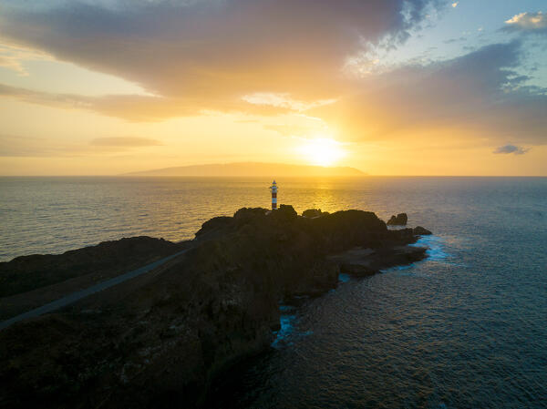 Punta Teno lighthouse. Tenerife, Canary islands, Spain.