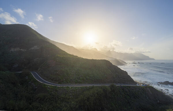 Aerial view of Benijo coastal region. Tenerife, Canary islands, Spain.
