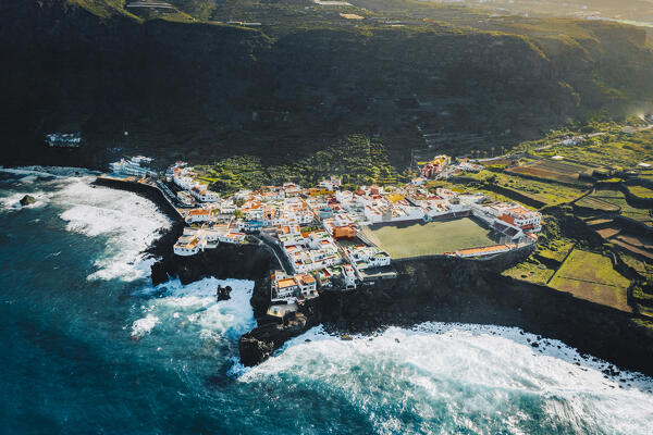 Aerial view of Las Agues village. Tenerife, Canary islands, Spain.