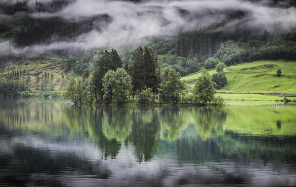Little island into a fjord near Bergen, Norway