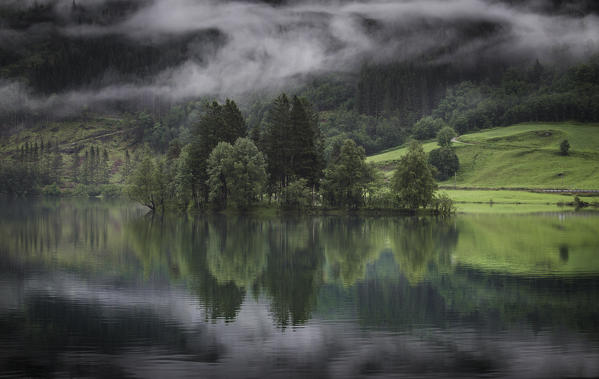 Little island into a fjord near Bergen, Norway